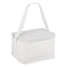 R-PET koeltas voor 6 blikjes, non-woven, 20 x 13 x 12,5 cm, 75 g/m²-Wit