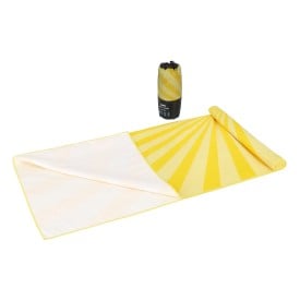 R-PET sneldrogende strandlaken 100x180cm met opbergzak (200g/m²) sublimatie-Geel