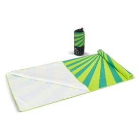 R-PET sneldrogende strandlaken 100x180cm met opbergzak (200g/m²) sublimatie-Lichtgroen