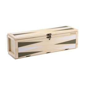 Rackpack backgammon bordspel - hout - cadeauverpakking voor een fles wijn