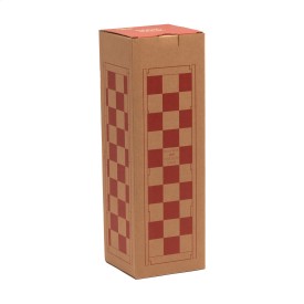 Rackpack checkers bordspel - hout - cadeauverpakking voor een fles wijn