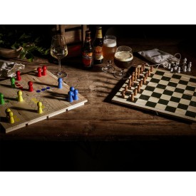 Rackpack schaakspel - hout - cadeau verpakking voor een fles wijn