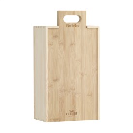 Rackpack wijnkist en kaasplank in 1 - FSC hout - deksel als snijplank