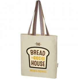 Rainbow shopper - gerecycled katoen - 180g/m² - 37 x 38 x 3,5 cm - ecru - met inzetstuk
