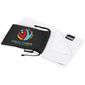 Raquel gerecyclede PET sport koelhanddoek in een pouch-Wit