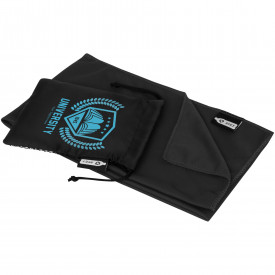Raquel gerecyclede PET sport koelhanddoek in een pouch-Zwart