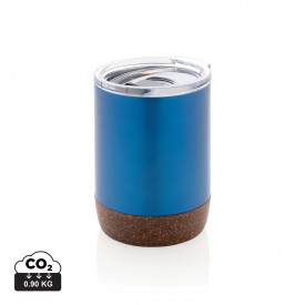 RCS gerecycled roestvrijstalen koffiebeker met kurk-Blauw