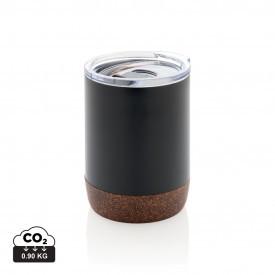 RCS gerecycled roestvrijstalen koffiebeker met kurk-Zwart
