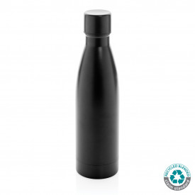 RCS gerecycled roestvrijstalen unikleur vacuümfles-Zwart