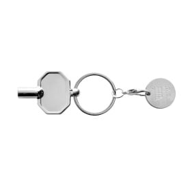 Sleutelhanger - gerecycled zink - 4 cm - radiator ontluchter - winkelwagenmuntje