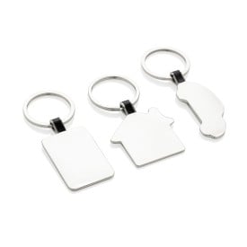 Huis sleutelhanger - gerecycled zink - 4.3 cm