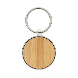 Ronde sleutelhanger - zink en bamboe