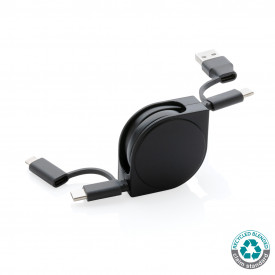 RCS standaard recycled plastic and TPE 6 in 1 kabel-Zwart