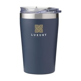 Thermosmok 380 ml - gerecycled RVS - transparante deksel - afsluitbare drinkopening