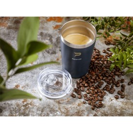 Thermosmok 380 ml - gerecycled RVS - transparante deksel - afsluitbare drinkopening