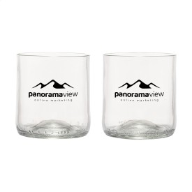 Rebottled® Short Tumbler 2-pack set glazen-Transparant