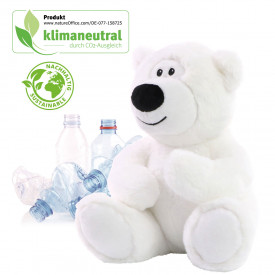 Gerecyclede knuffelijsbeer - gerecycled polyester - 19.5x20.5x23 cm