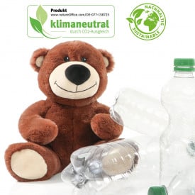 Gerecyclede knuffelbeer natuur - gerecycled polyester - 19.5x22x24 cm