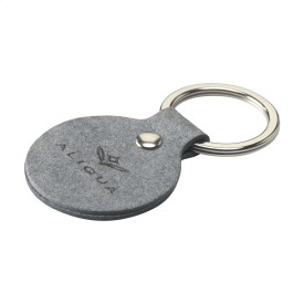 MADE out of ronde sleutelhanger - denimvezels - Ø 4 cm