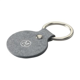 MADE out of ronde sleutelhanger - denimvezels - Ø 4 cm