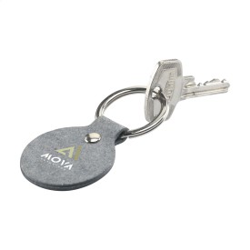 MADE out of ronde sleutelhanger - denimvezels - Ø 4 cm
