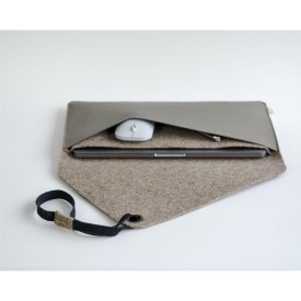 Recycled Felt & Apple Leather Laptop Sleeve 15 inch