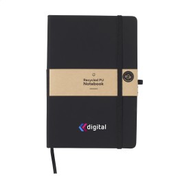 Recycled GRS PU Notebook A5-Zwart