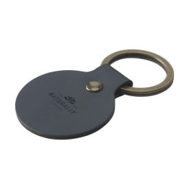 Ronde sleutelhanger - gerecycled leer - stevige sleutelring