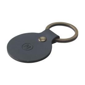 Ronde sleutelhanger - gerecycled leer - stevige sleutelring