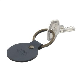Ronde sleutelhanger - gerecycled leer - stevige sleutelring