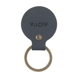 Ronde sleutelhanger - gerecycled leer - stevige sleutelring
