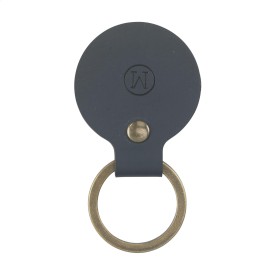 Ronde sleutelhanger - gerecycled leer - stevige sleutelring