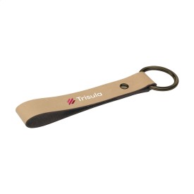 Recycled Leather Keyring sleutelhanger-Taupe