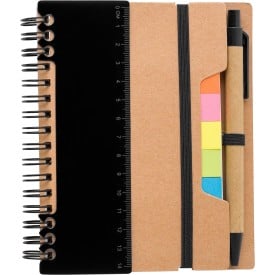 Recycled papieren notitieboek Angela-Zwart