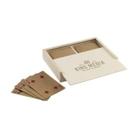 Speelkaartenset - gerecycled kraftpapier - 2 sets - verpakt in houten kistje