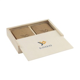 Speelkaartenset - gerecycled kraftpapier - 2 sets - verpakt in houten kistje