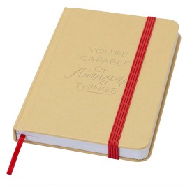 Reed A6 gerecycled notitieboek met harde kaft en effen pagina's-Rood