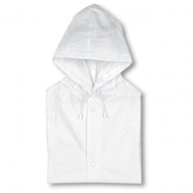 Regenjas met capuchon-Wit