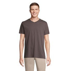 REGENT V V-NECK T-SHIRT-Donker grijs