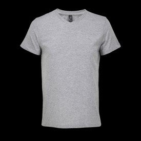 REGENT V V-NECK T-SHIRT-Grijs melange
