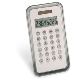 Rekenmachine op zonne-energie - aluminium - 8-cijferig display