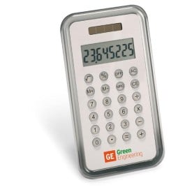 Rekenmachine op zonne-energie - aluminium - 8-cijferig display