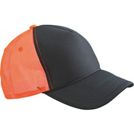 Retro Mesh Cap-Zwart/neon-oranje