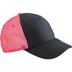 Retro Mesh Cap-Zwart/neon-roze