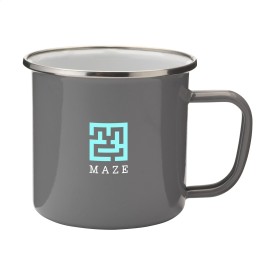 Retro Silver Emaille Mok 350 ml-Grijs/zilver