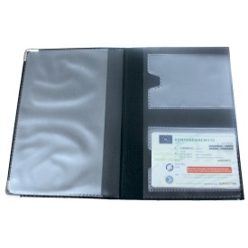 Rijbewijsetui - imitatieleer - 3-delig en 2 creditcardvakjes