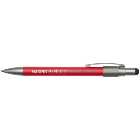 Rill RCS gerecycleerde balpen met stylus en fidget spinner (zwarte inkt)-Rood
