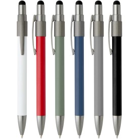 Rill RCS gerecycleerde balpen met stylus en fidget spinner (zwarte inkt)