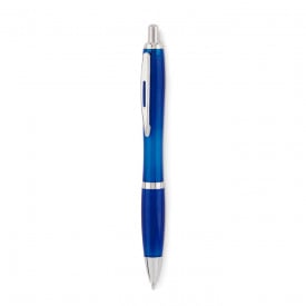 Rio balpen - gerecycled kunststof - blauwe inkt - metalen top, clip, ring en punt
