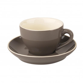 Robusta Cappuccino koffiekopje + schotel 18 cl-Grafiet grijs